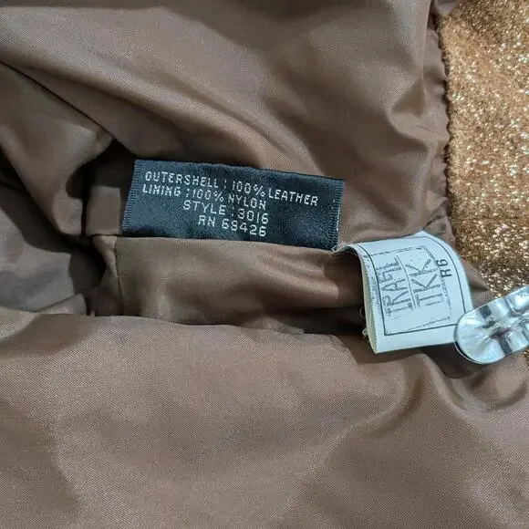 Vintage Gold Cropped Suede Jacket, Size Medium - Picture 7 of 7